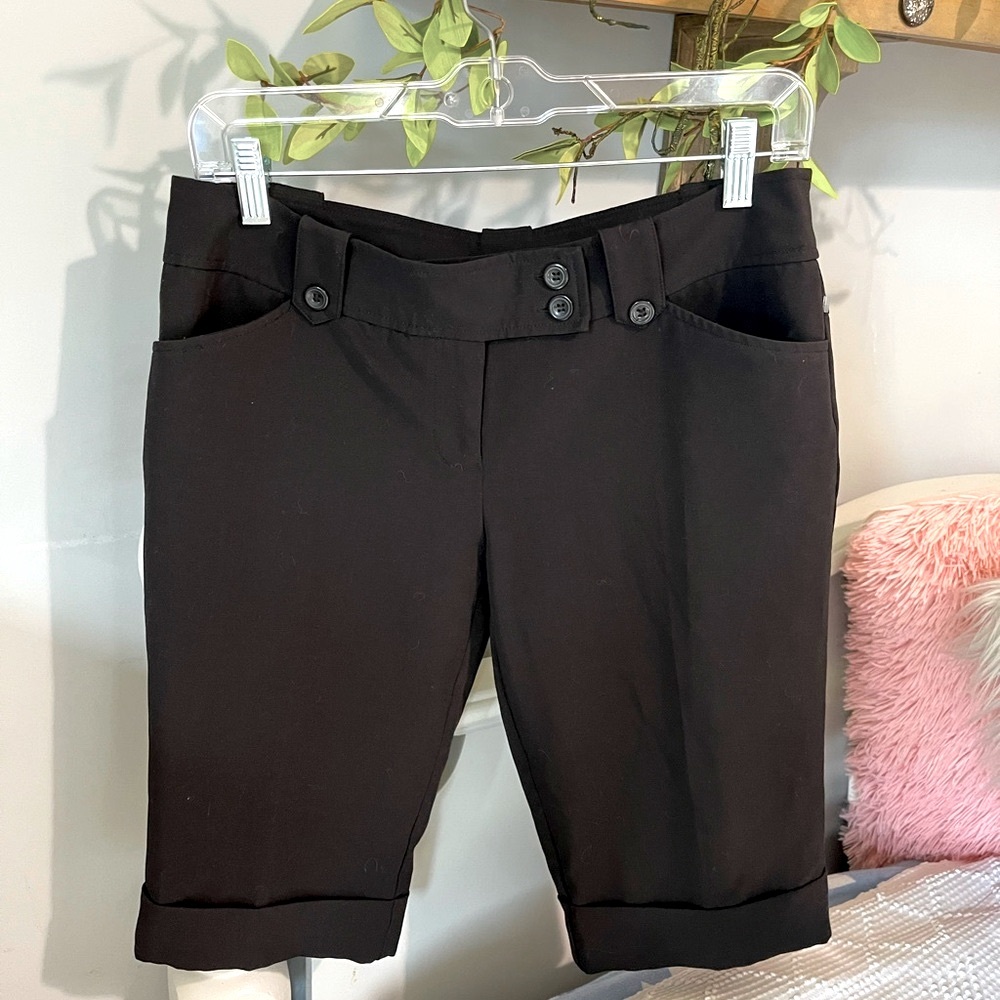 Tracy Evans Black Bermuda Shorts Dressy Capris Womens Small